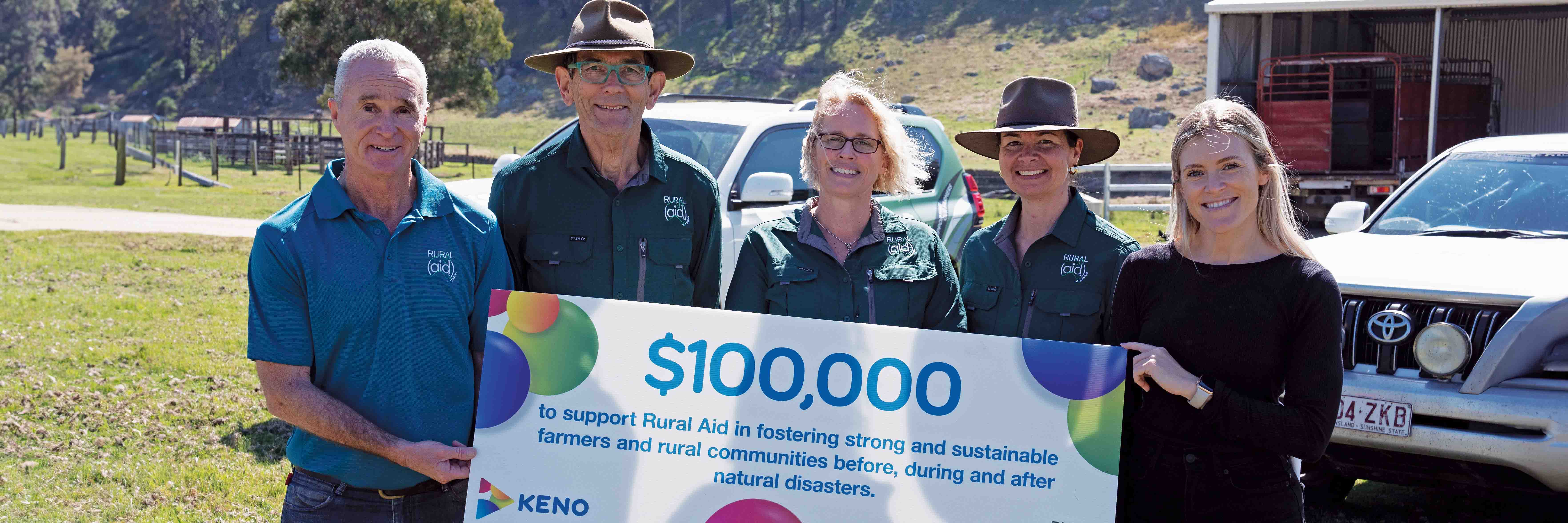 Keno’s new partnership with Rural Aid to help more in the bush Hero Image